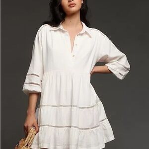Anthropologie Bettina Tiered Mini Shirt Dress